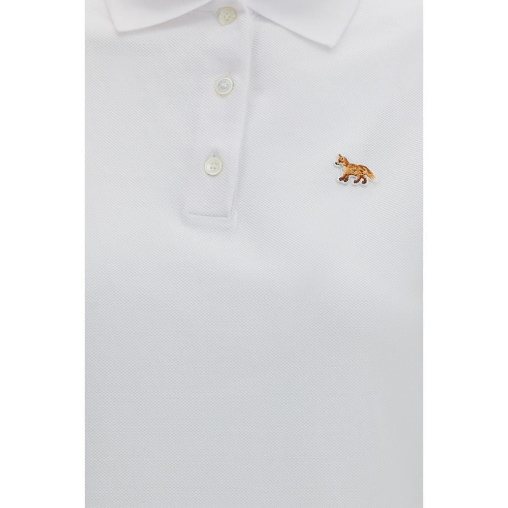 Maison Kitsuné Weißes Poloshirt aus Baumwolle