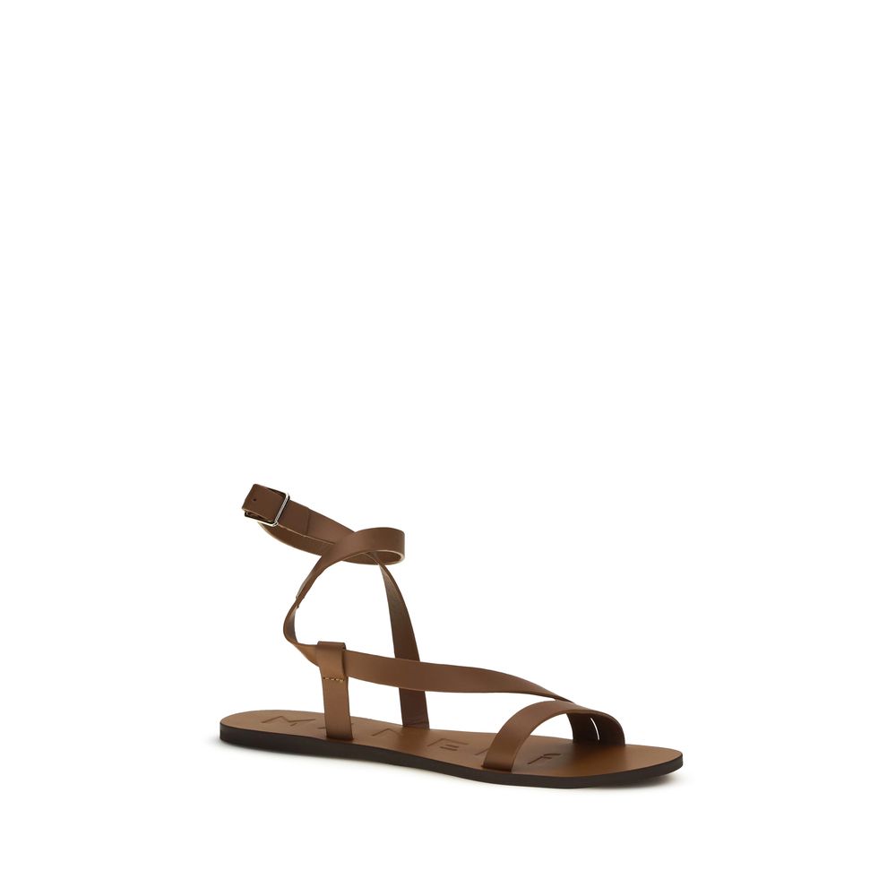 Manebi Braune Kalbsleder-Sandalen Bos Taurus