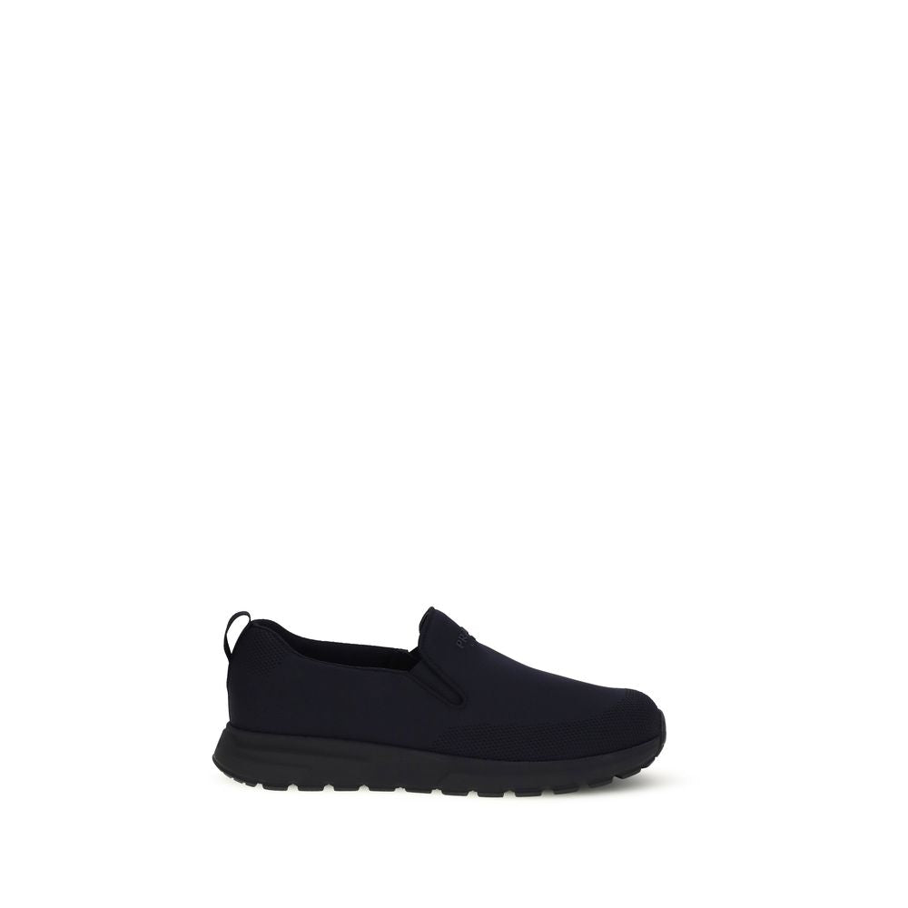 Prada Blaue Low-Top-Sneaker aus recyceltem Polyamid