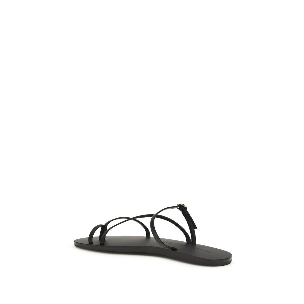 Manebi Schwarze Bos Taurus Kalbsleder-Sandalen