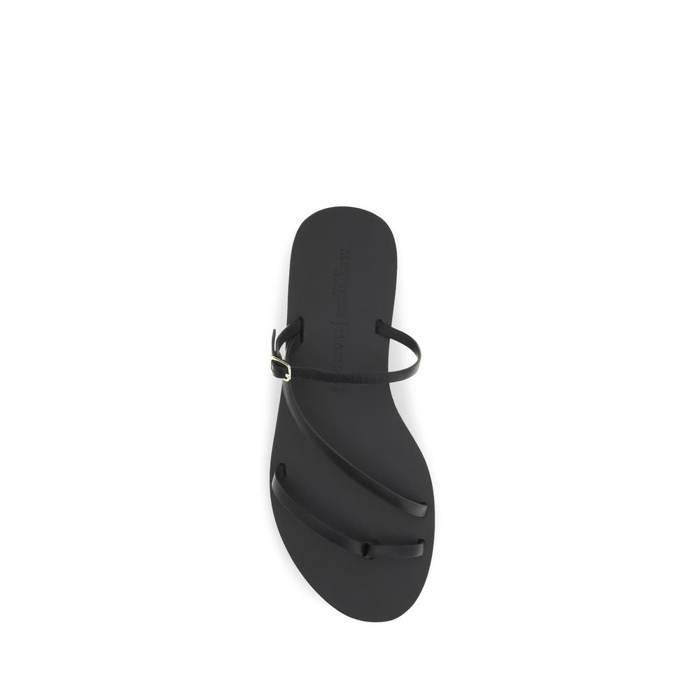 Manebi Schwarze Bos Taurus Kalbsleder-Sandalen