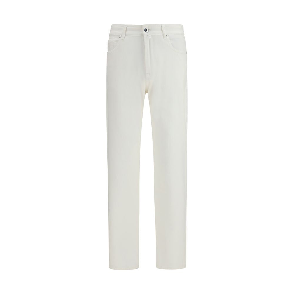 MooRER White Straight-Leg Cotton Jeans