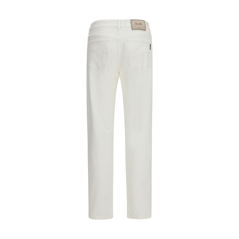 MooRER White Straight-Leg Cotton Jeans