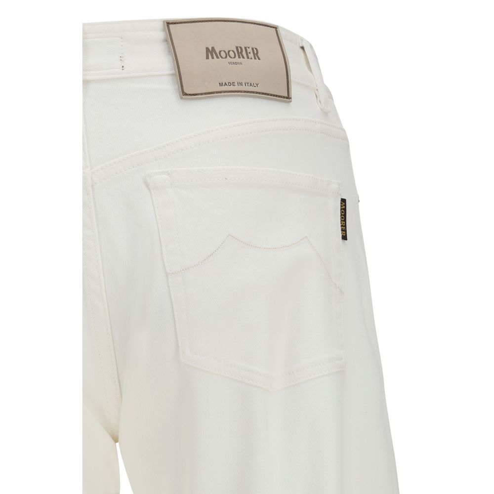 MooRER White Straight-Leg Cotton Jeans