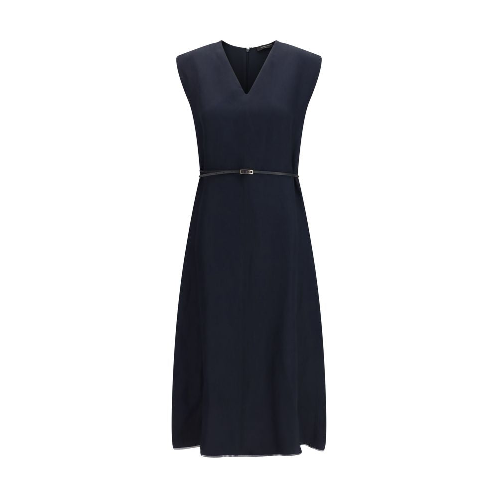 Fabiana Filippi Blue Viscose Maxi Dress