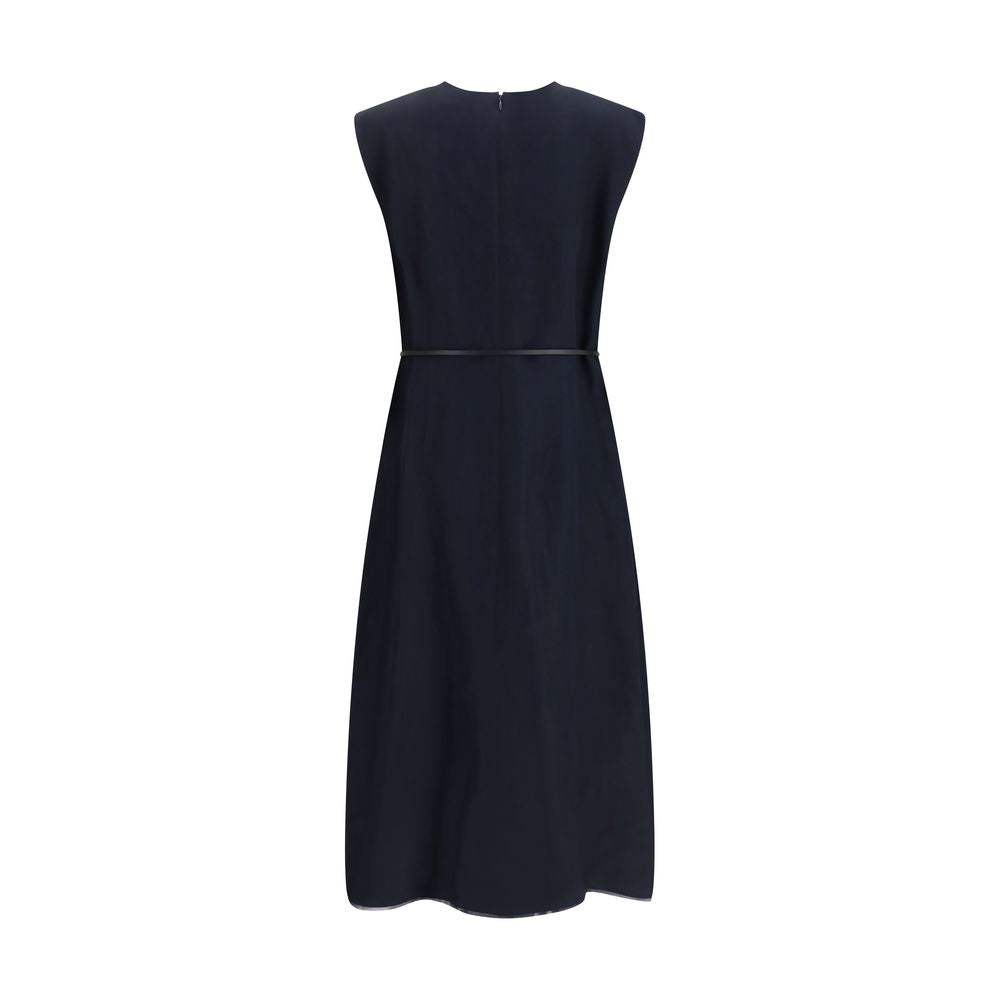Fabiana Filippi Blue Viscose Maxi Dress