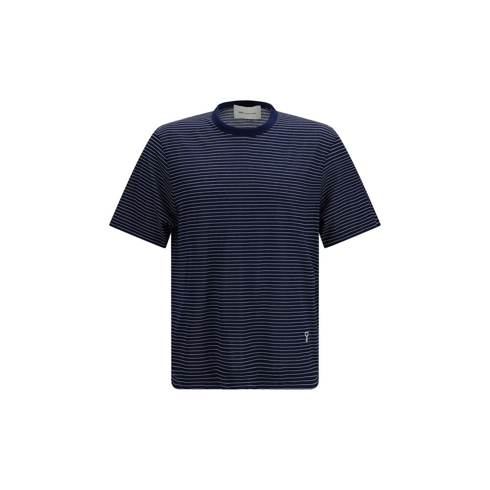 Ami Paris Blaues Baumwoll-T-Shirt