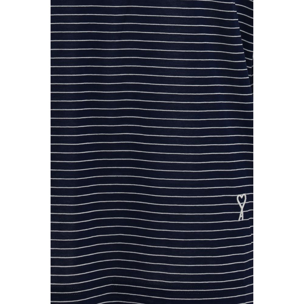 Ami Paris Blaues Baumwoll-T-Shirt