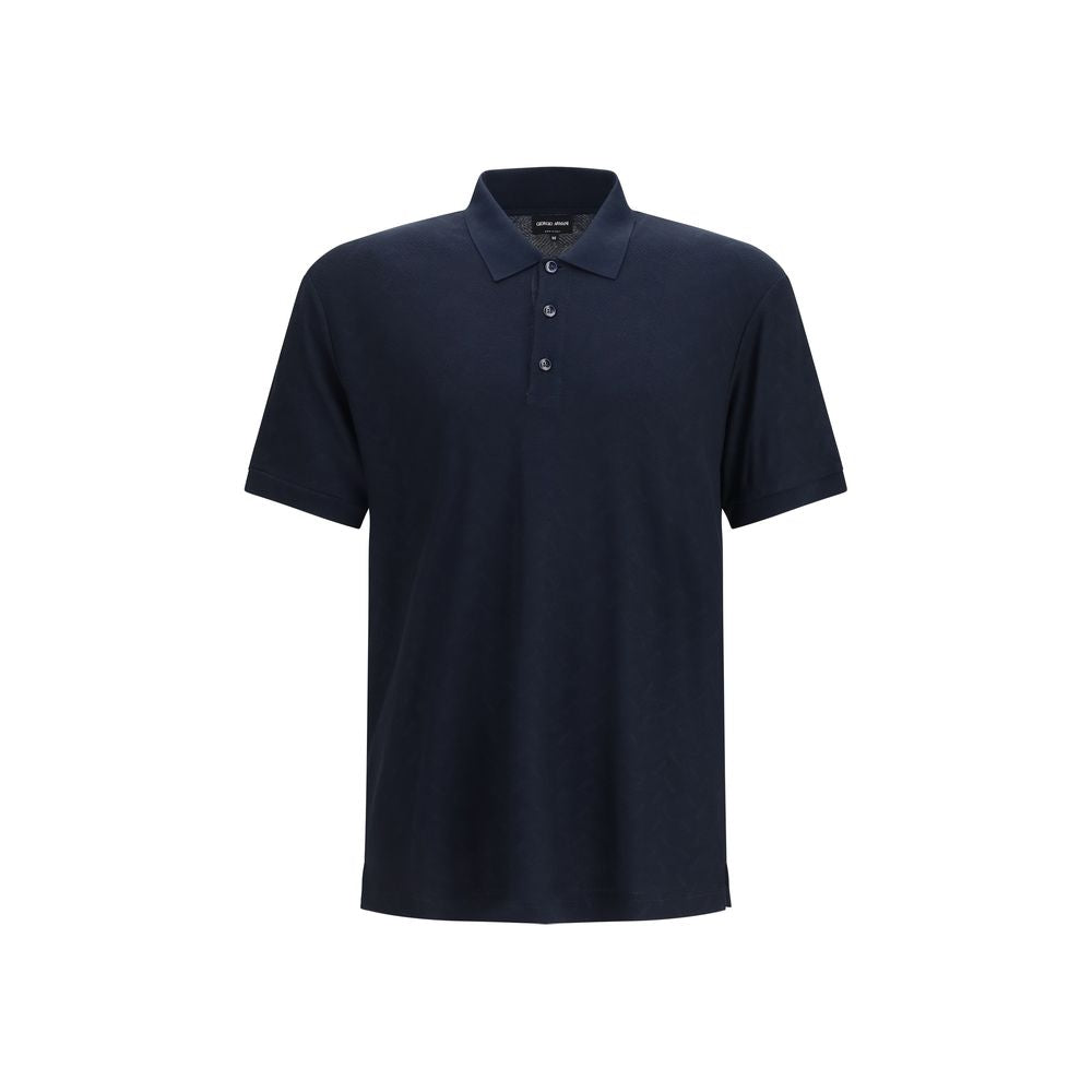 Giorgio Armani Blaues Poloshirt aus Viskose