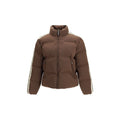 Palm Angels Braune Polyamid-Jacke in voller Länge