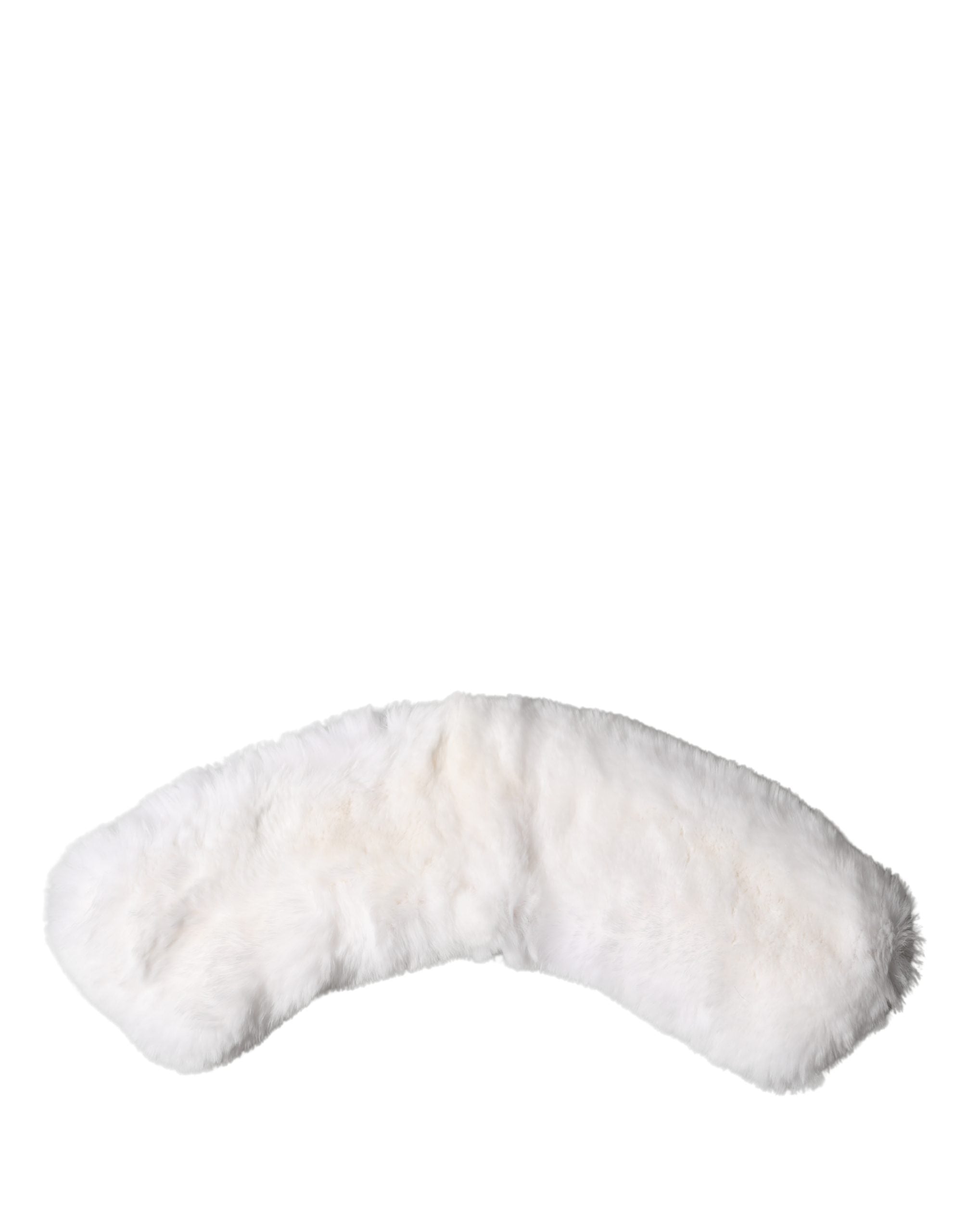 Dolce & Gabbana White Fur Shoulder Collar Wrap Scarf