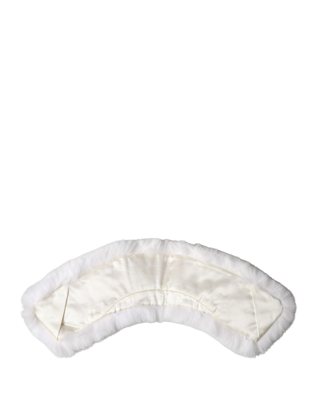 Dolce & Gabbana White Fur Shoulder Collar Wrap Scarf