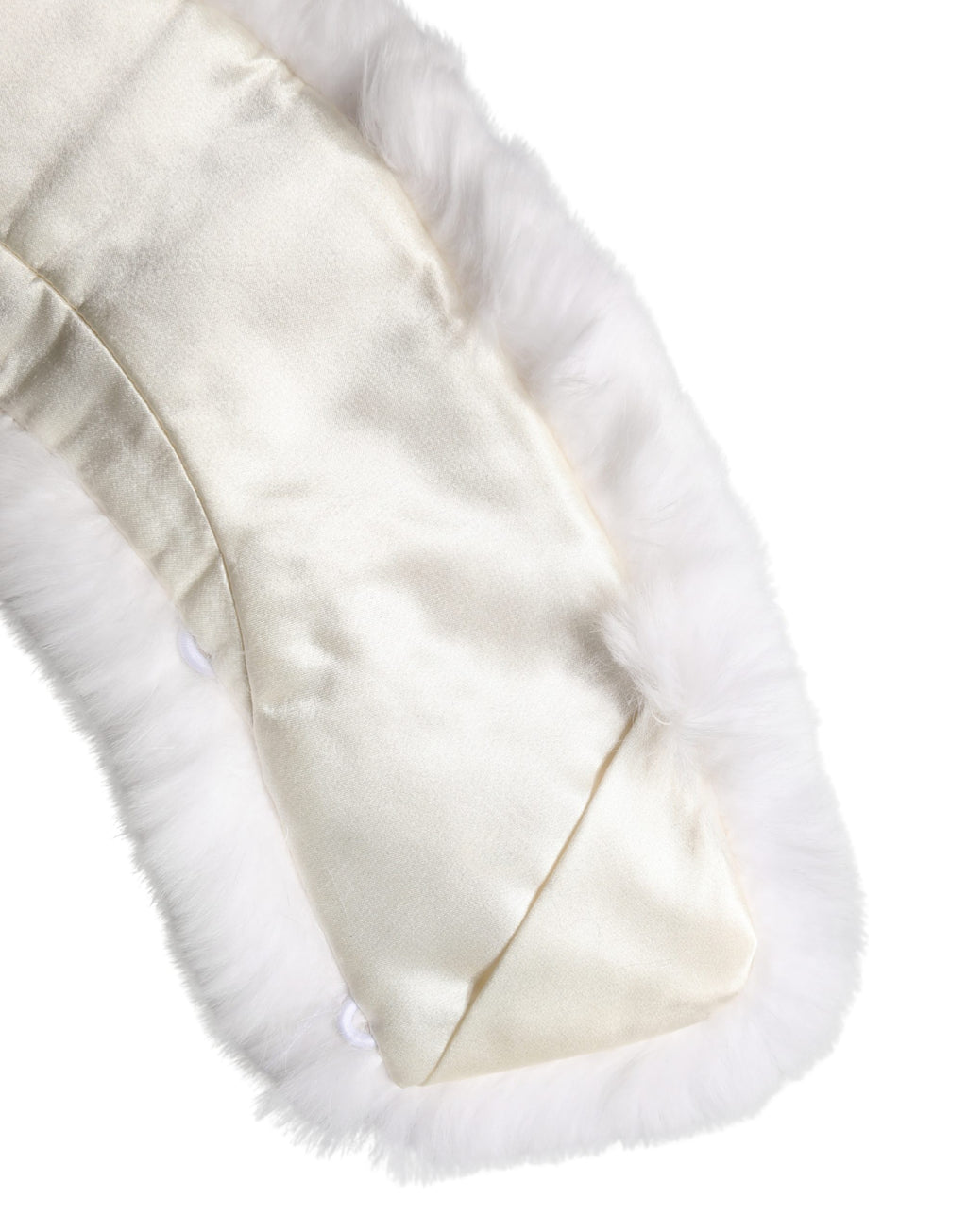 Dolce & Gabbana White Fur Shoulder Collar Wrap Scarf