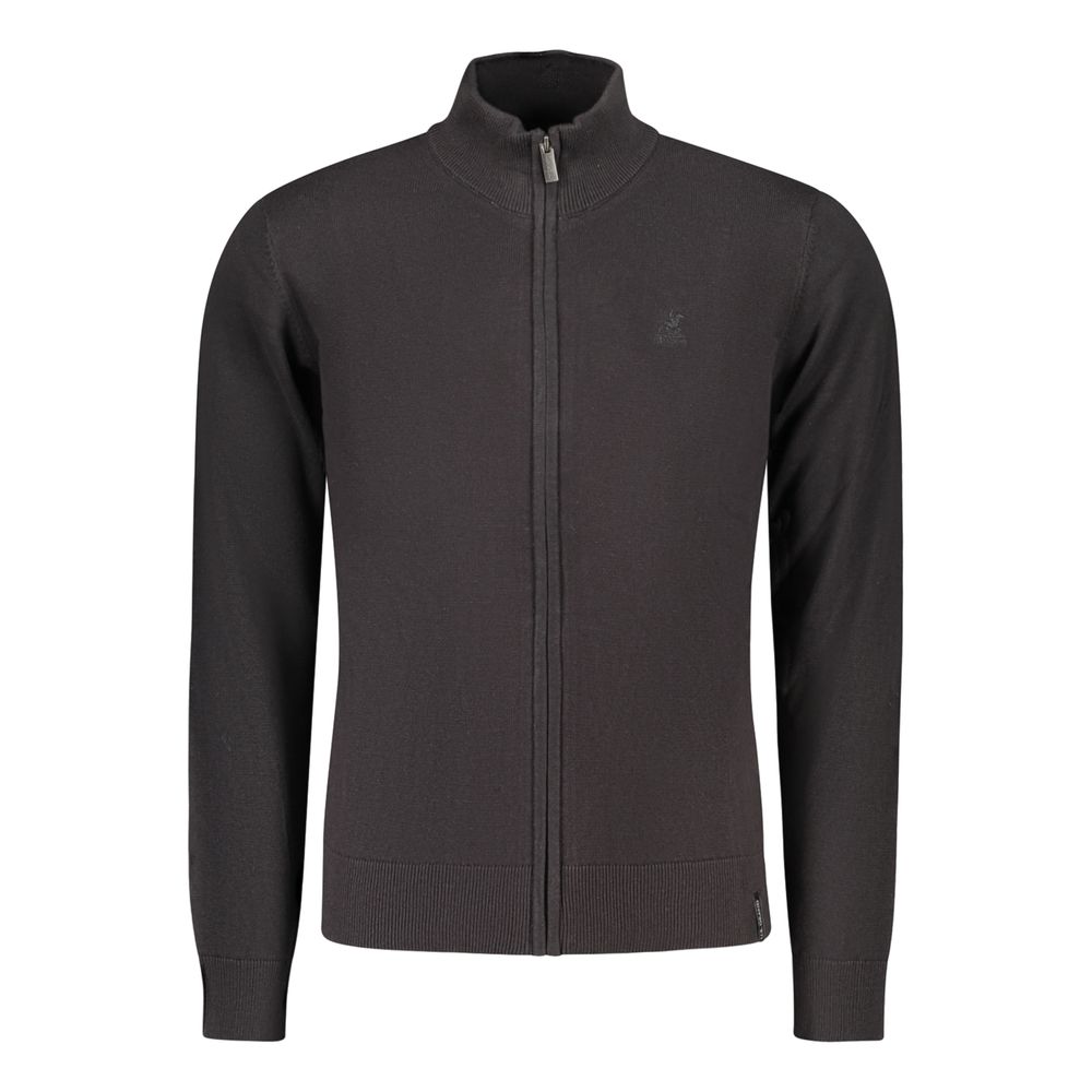 U.S. Grand Schwarzer Herren-Cardigan aus Baumwolle
