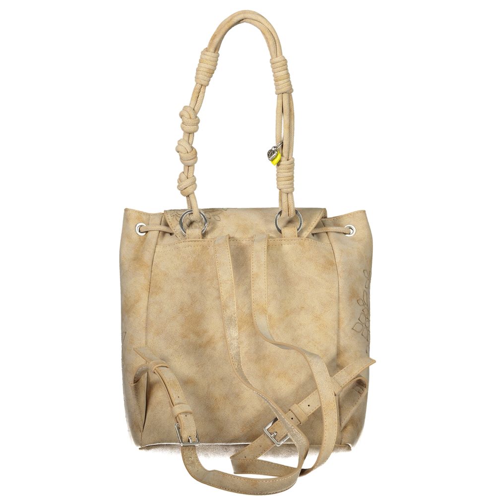 Desigual Beige Polyurethane Damen-Rucksack
