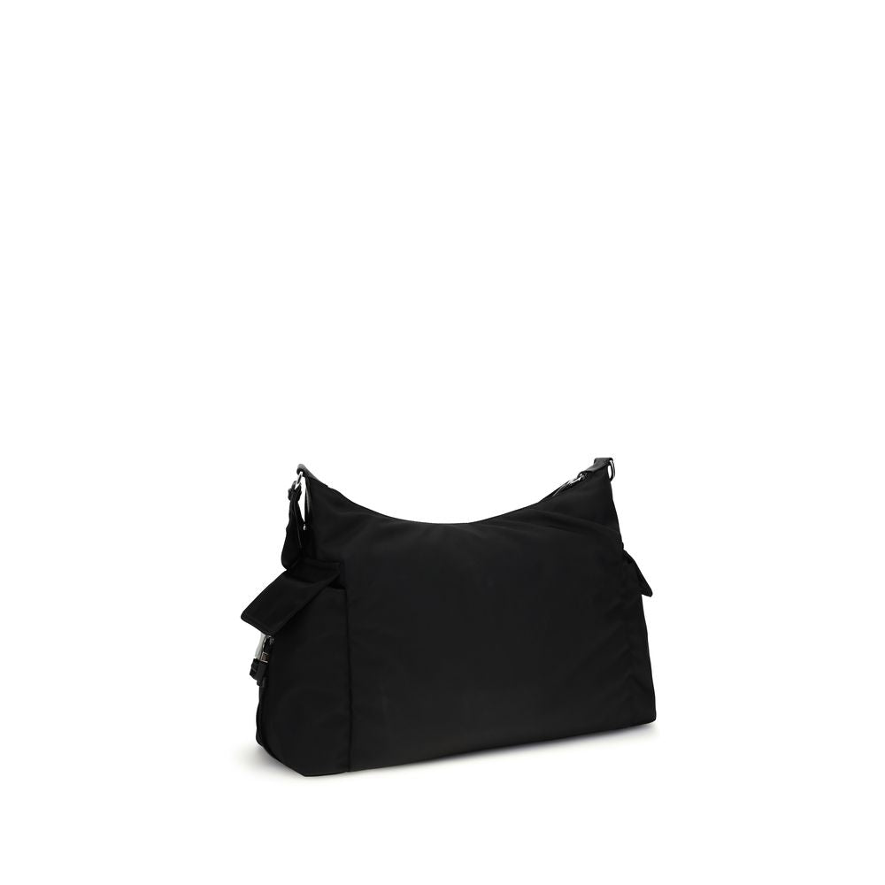 Prada Schwarze Schultertasche aus recyceltem Polyamid