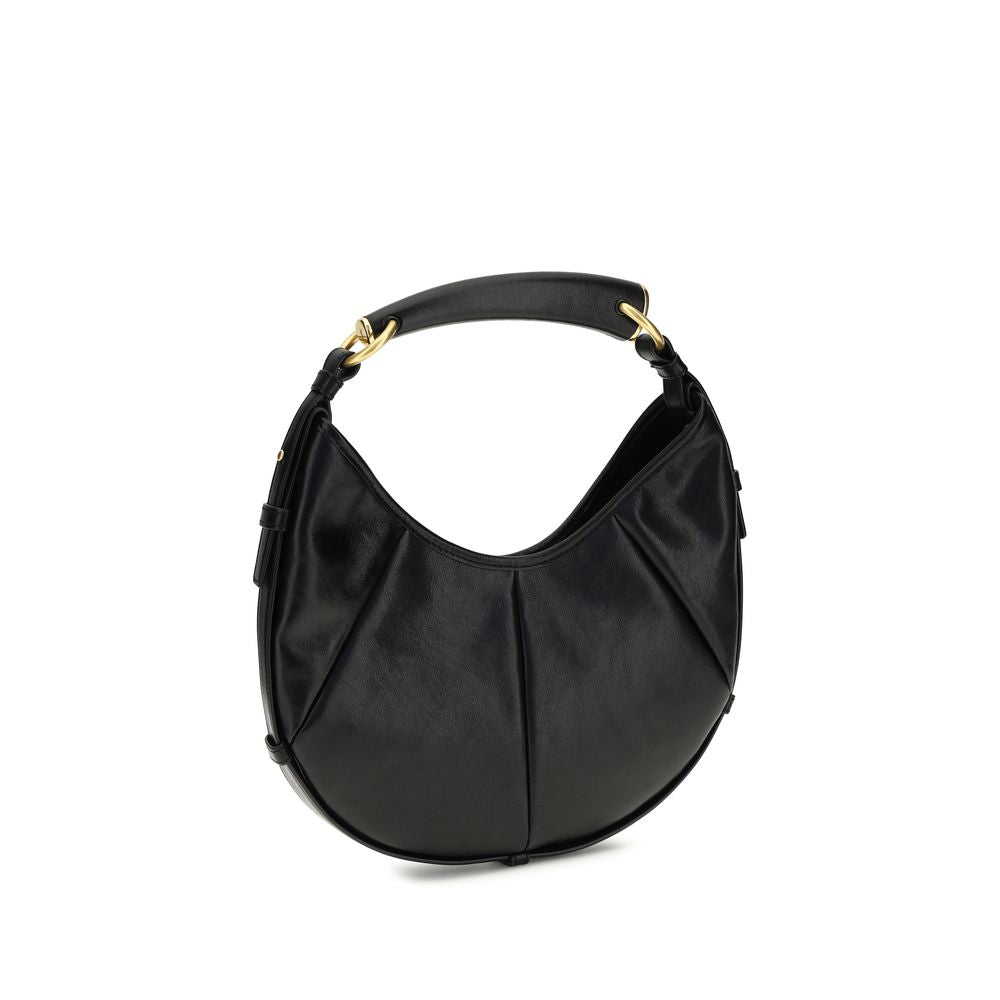 Saint Laurent Schwarze Bos Taurus Kalbsleder Schultertasche