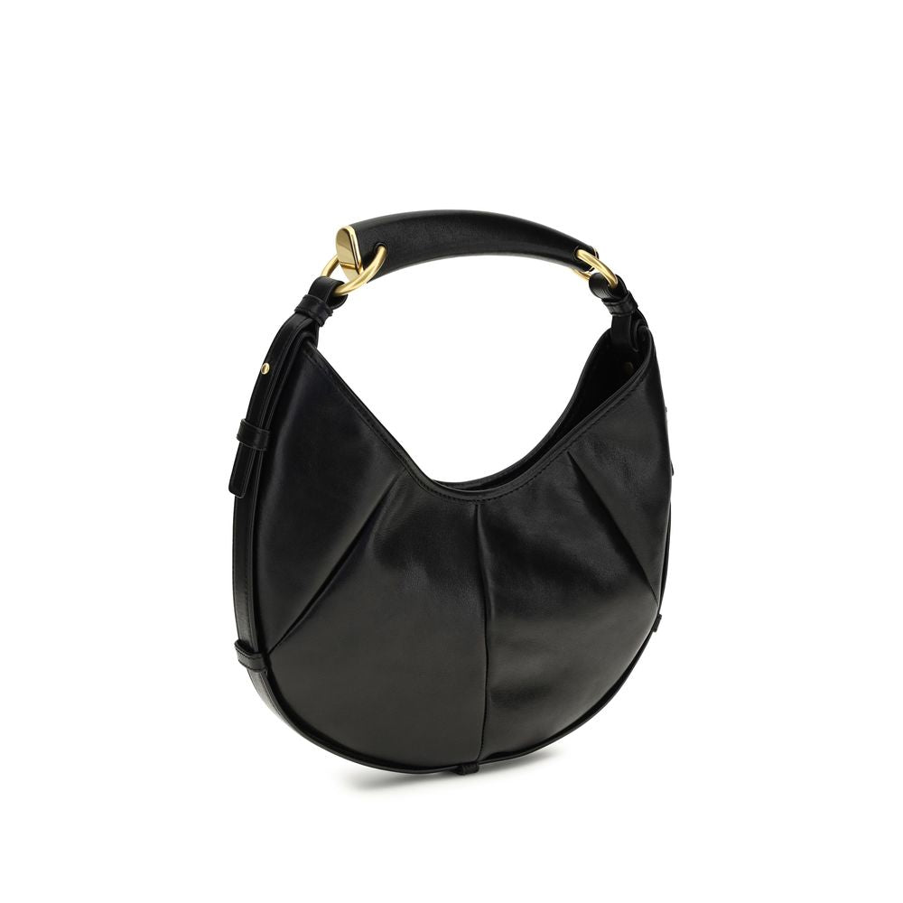Saint Laurent Schwarze Bos Taurus Kalbsleder Schultertasche