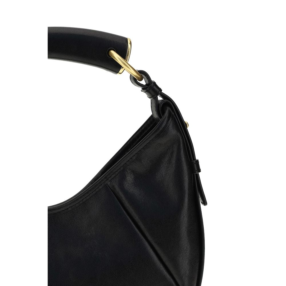 Saint Laurent Schwarze Bos Taurus Kalbsleder Schultertasche
