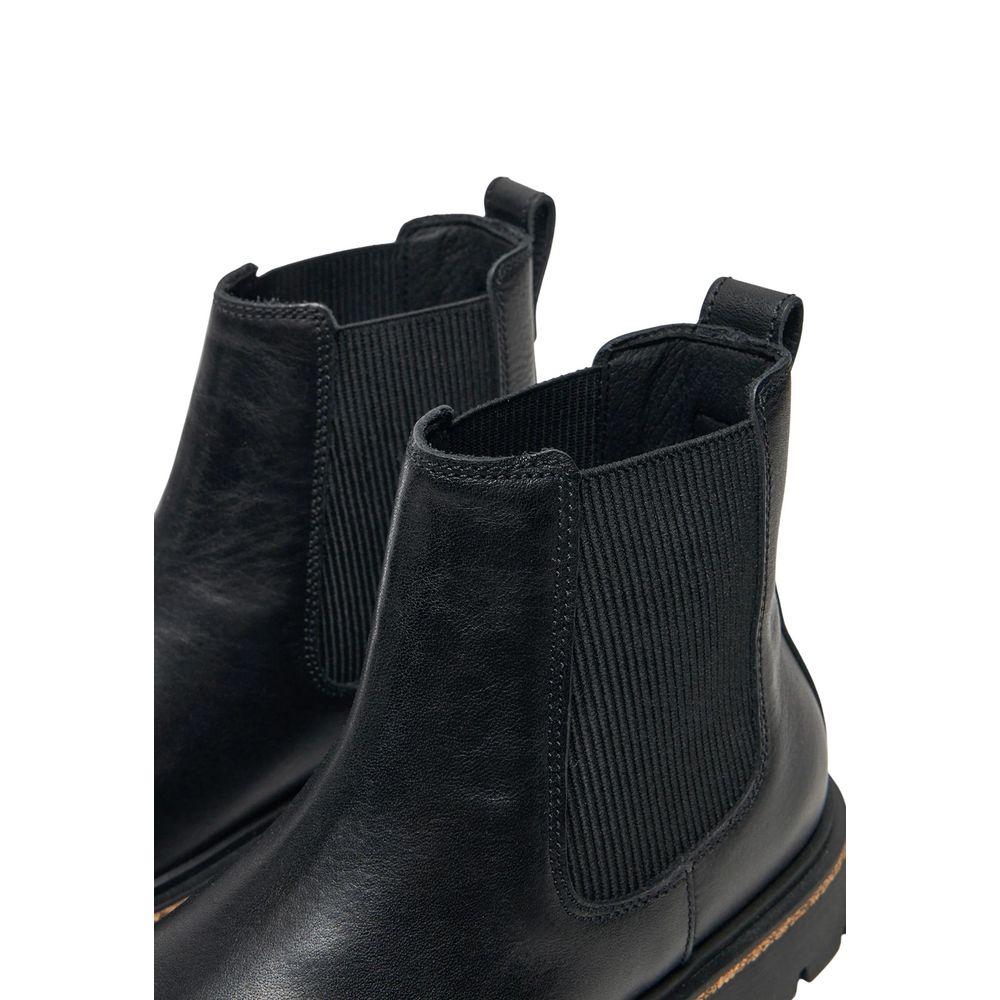 Birkenstock Schwarze Leder-Ankle Boots