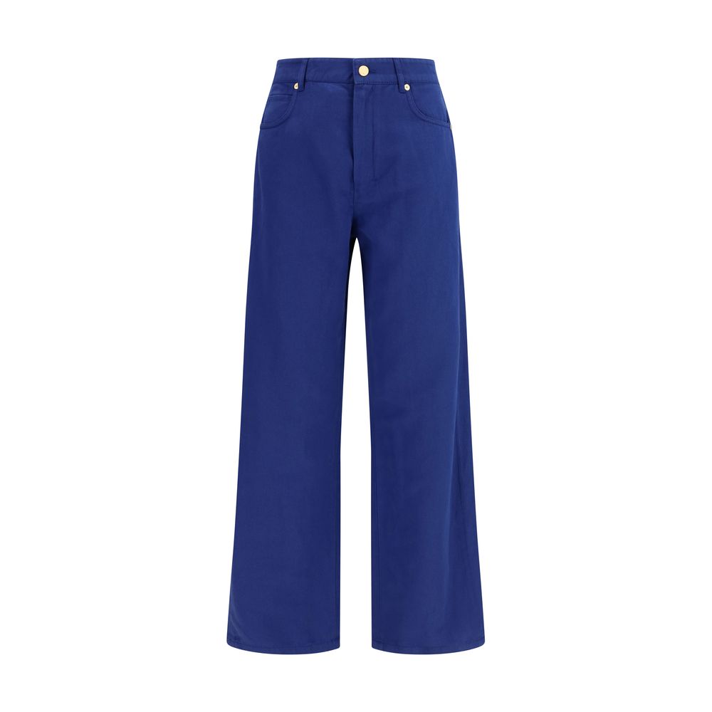 'S Max Mara Blue Cotton Casual Trousers