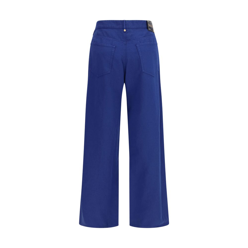 'S Max Mara Blue Cotton Casual Trousers