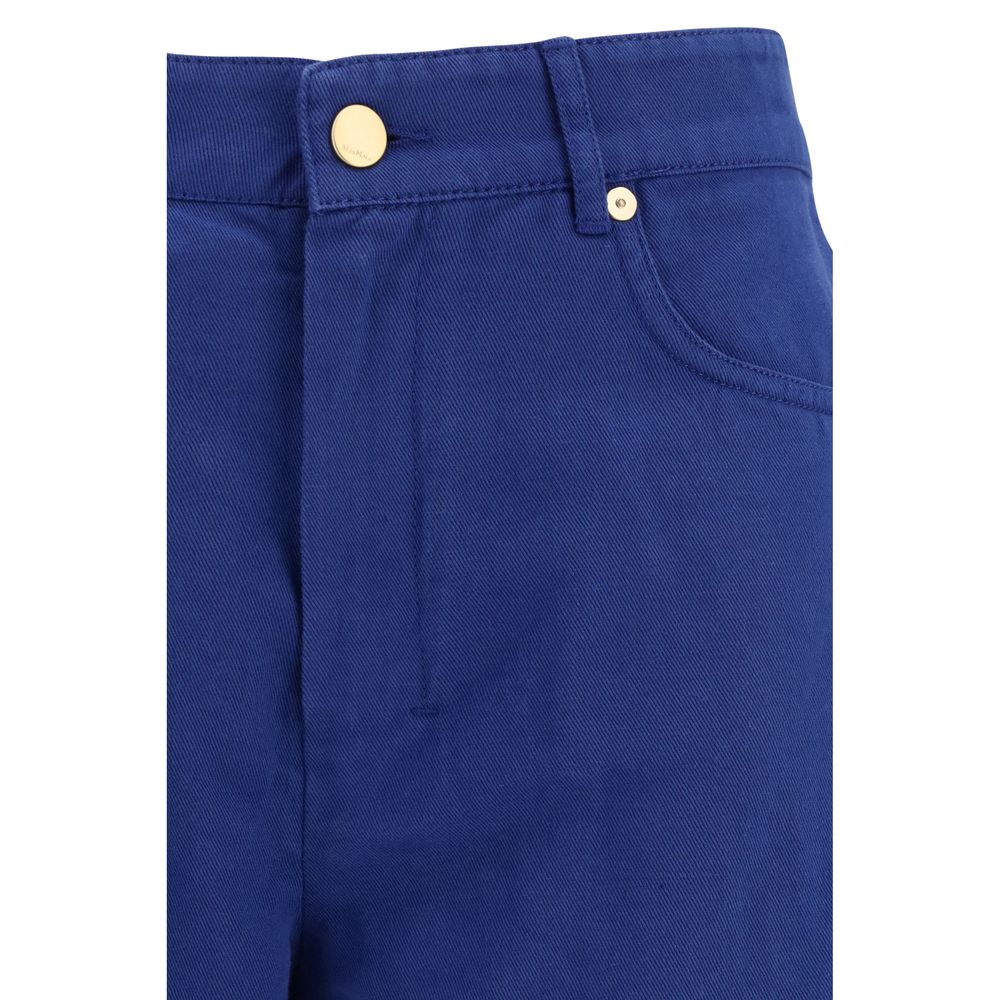 'S Max Mara Blue Cotton Casual Trousers