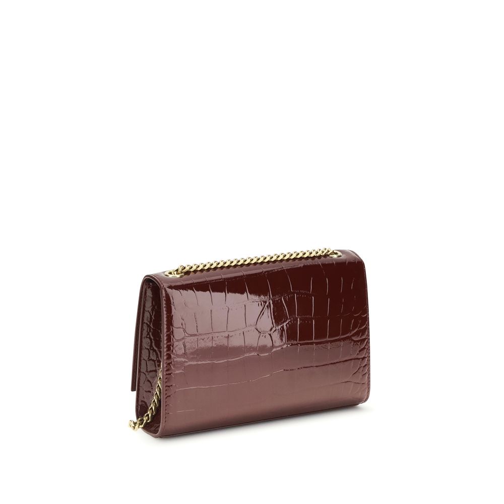 Saint Laurent shoulder bag Bos Taurus in burgundy calfskin