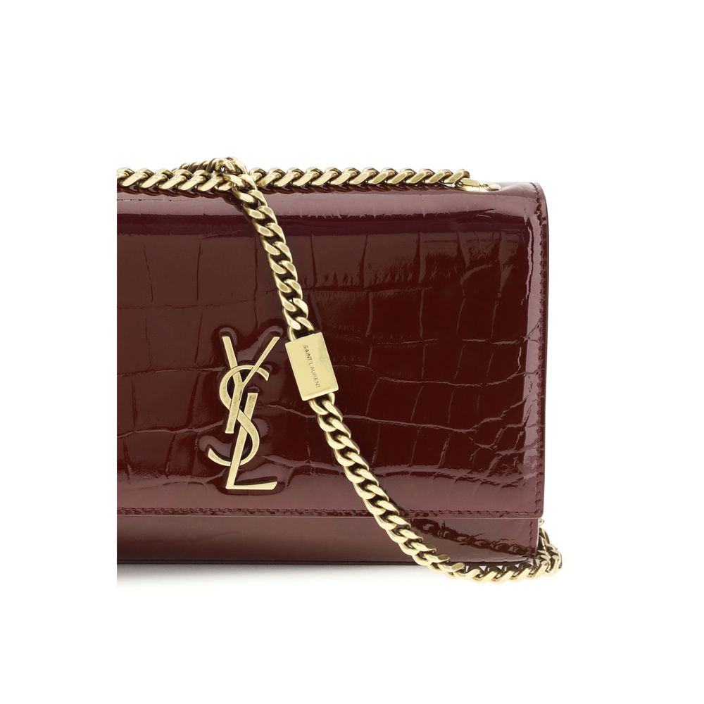Saint Laurent shoulder bag Bos Taurus in burgundy calfskin