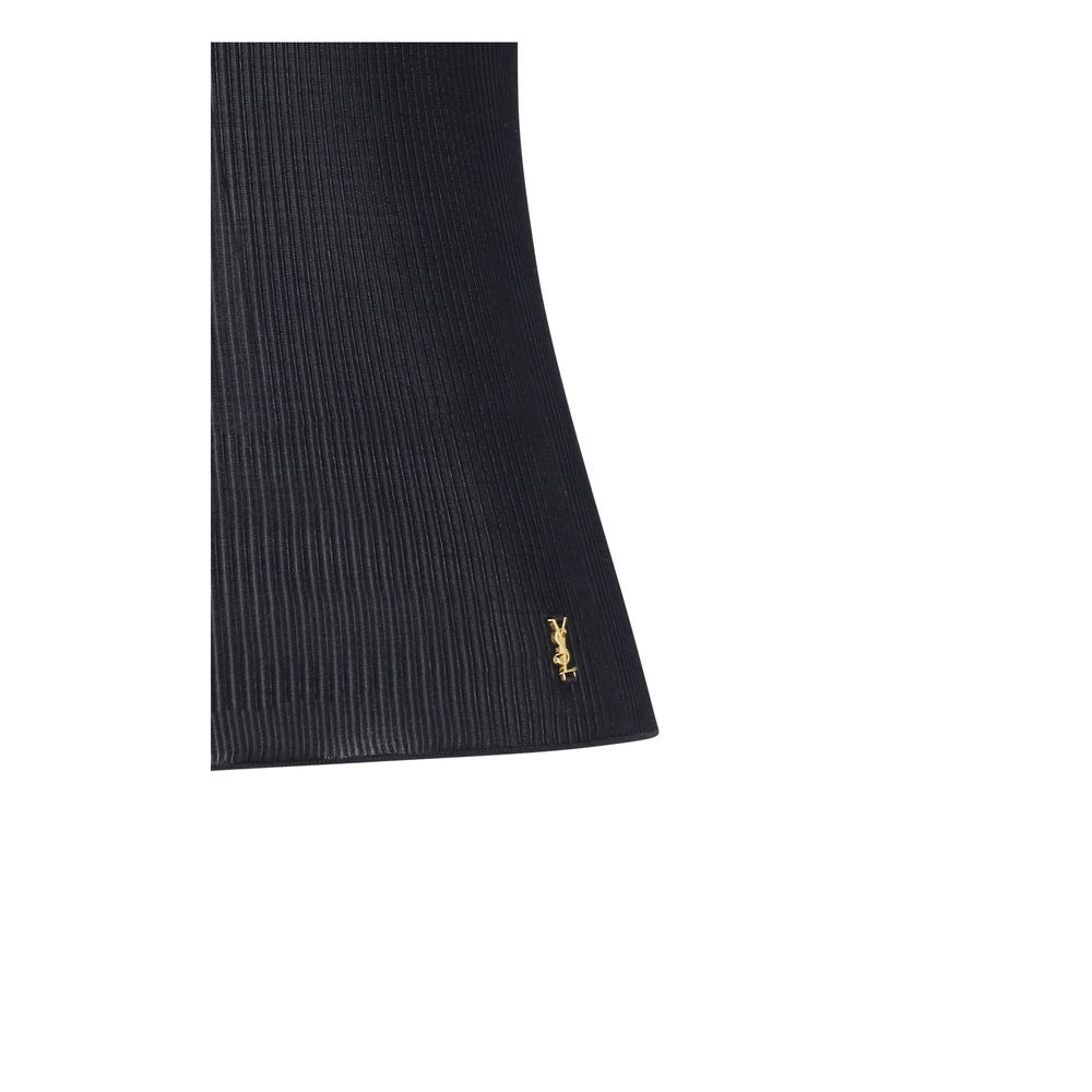 Saint Laurent Schwarzes ärmelloses Seidentop