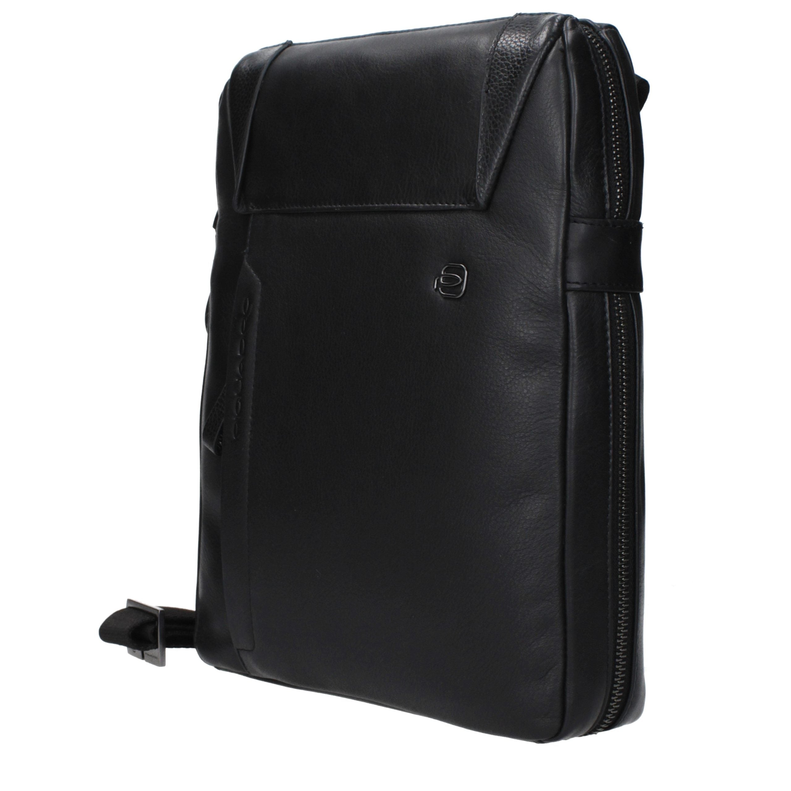 Piquadro Schwarze Leder Umhängetasche