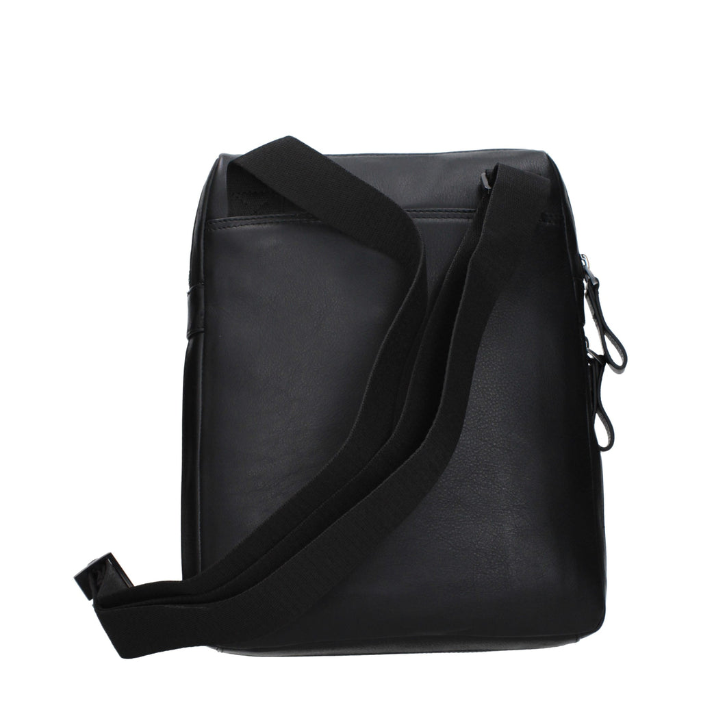 Piquadro Schwarze Leder Umhängetasche