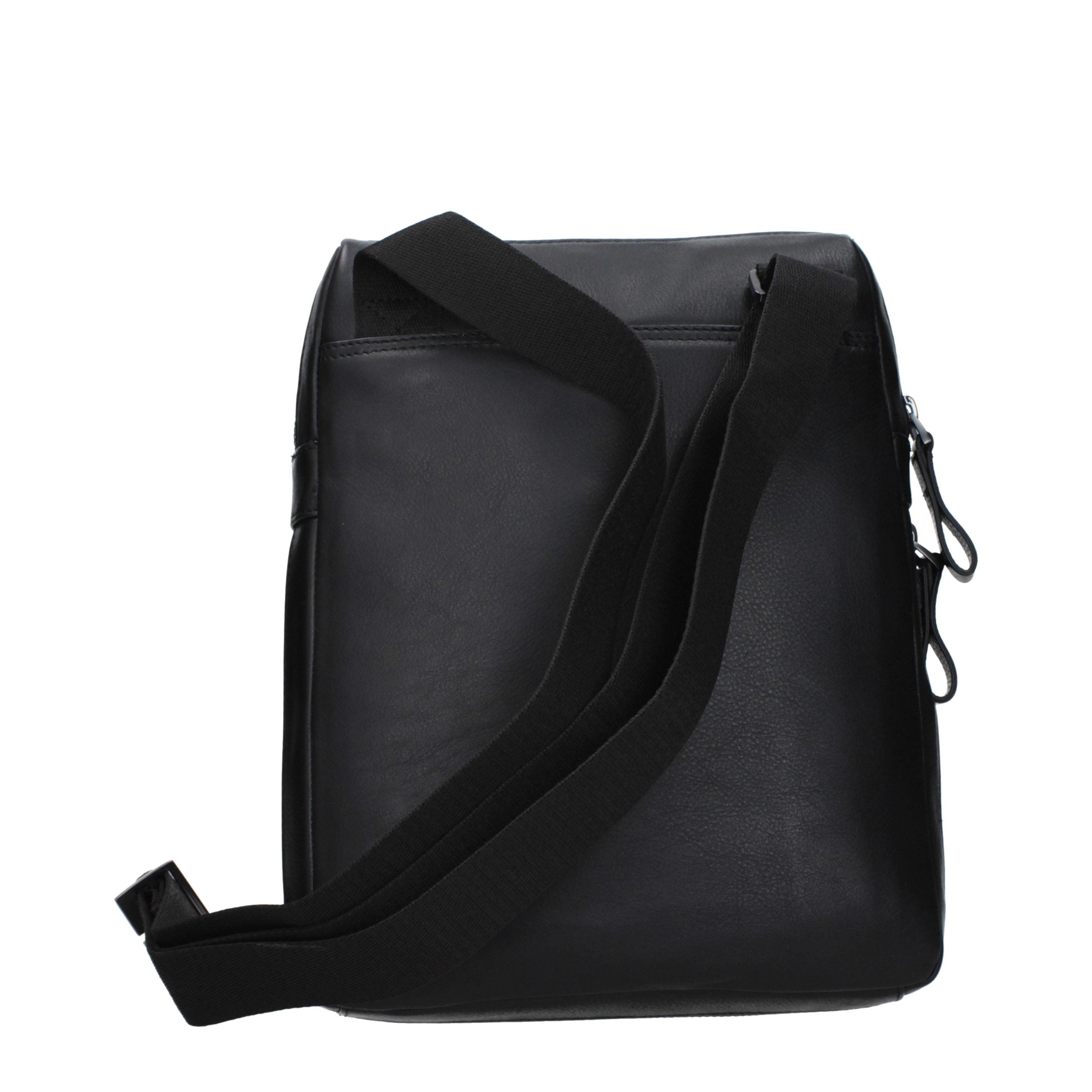Piquadro Schwarze Leder Umhängetasche