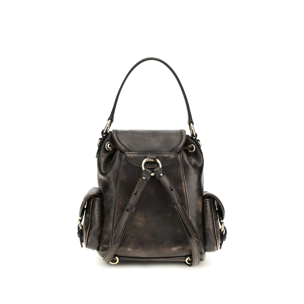 Miu Miu Brauner Kalbsleder-Rucksack Bos Taurus