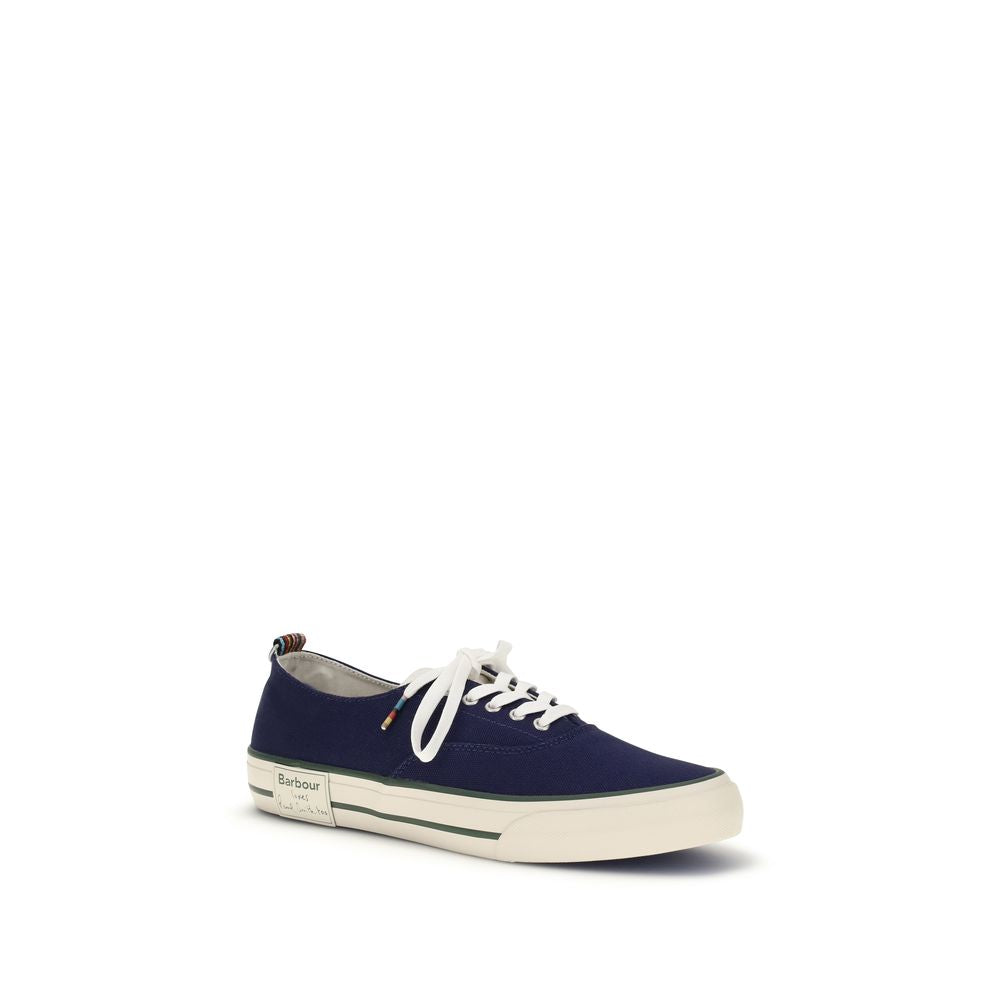 Barbour Blaue Low-Top-Sneaker aus Baumwolle