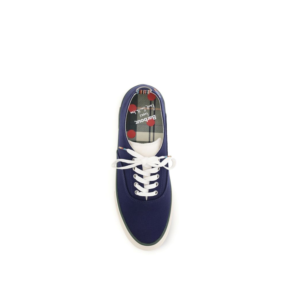 Barbour Blaue Low-Top-Sneaker aus Baumwolle