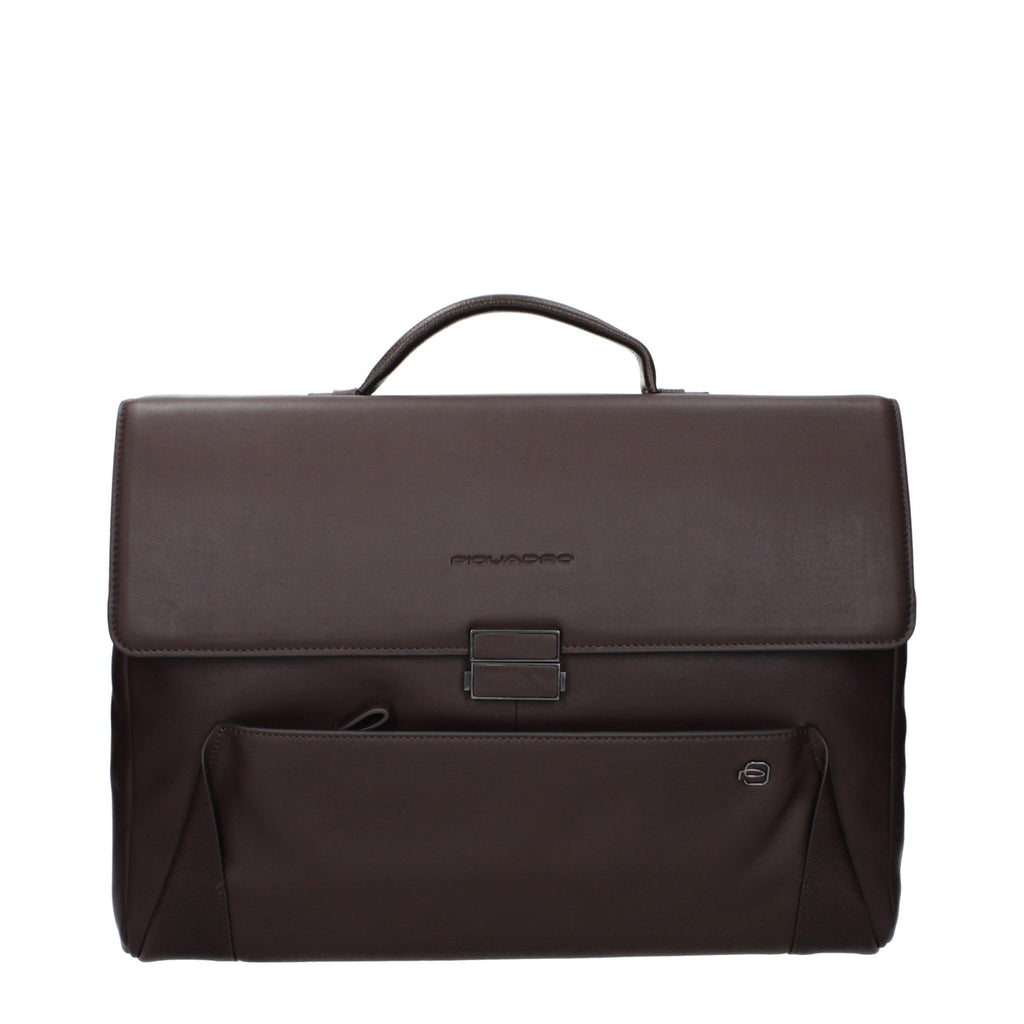 Piquadro Braune Leder Aktentasche für Business und Laptop