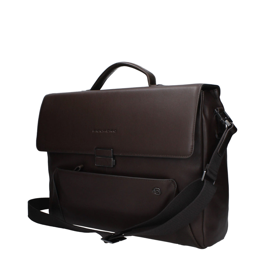 Piquadro Braune Leder Aktentasche für Business und Laptop
