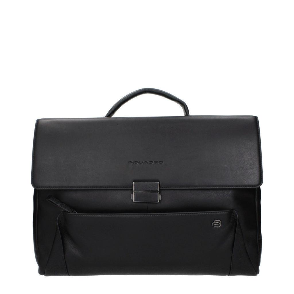 Piquadro Schwarze Leder Aktentasche für Business und Laptop