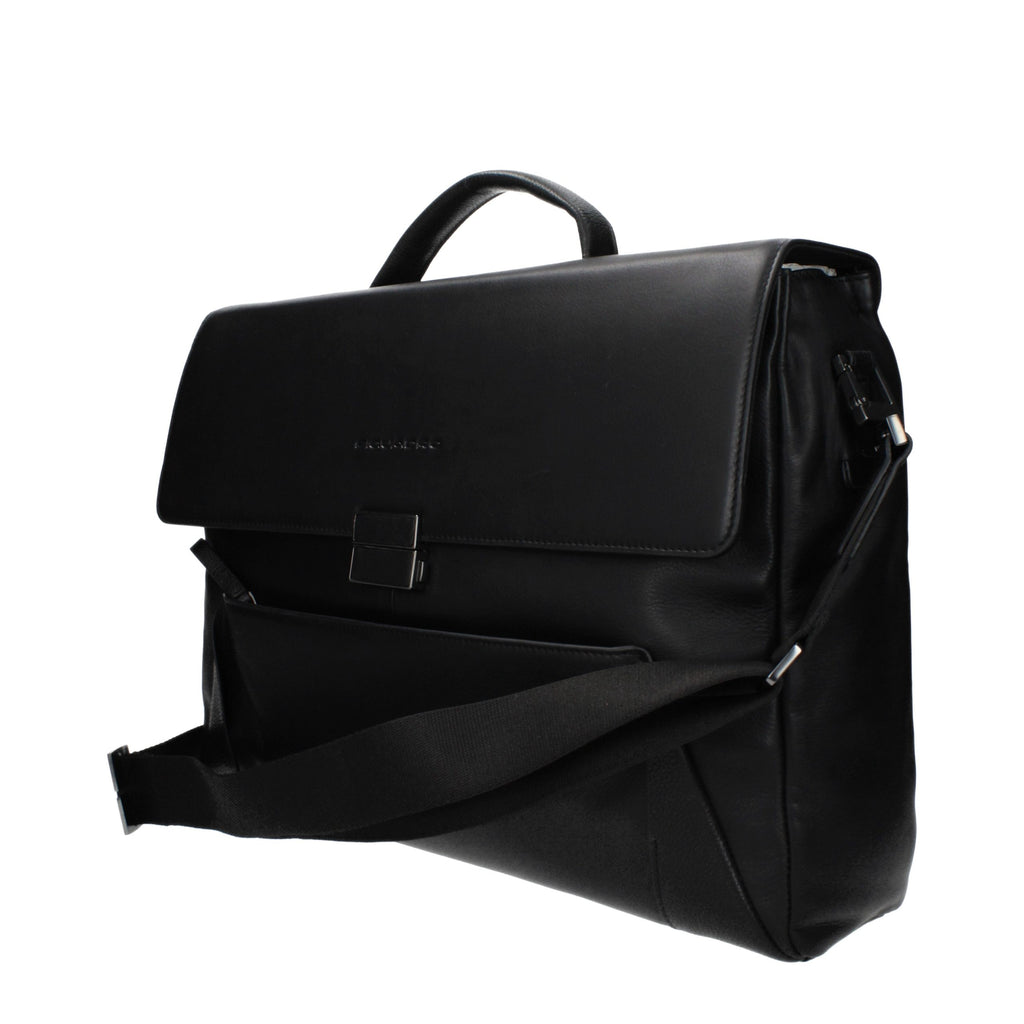 Piquadro Schwarze Leder Aktentasche für Business und Laptop