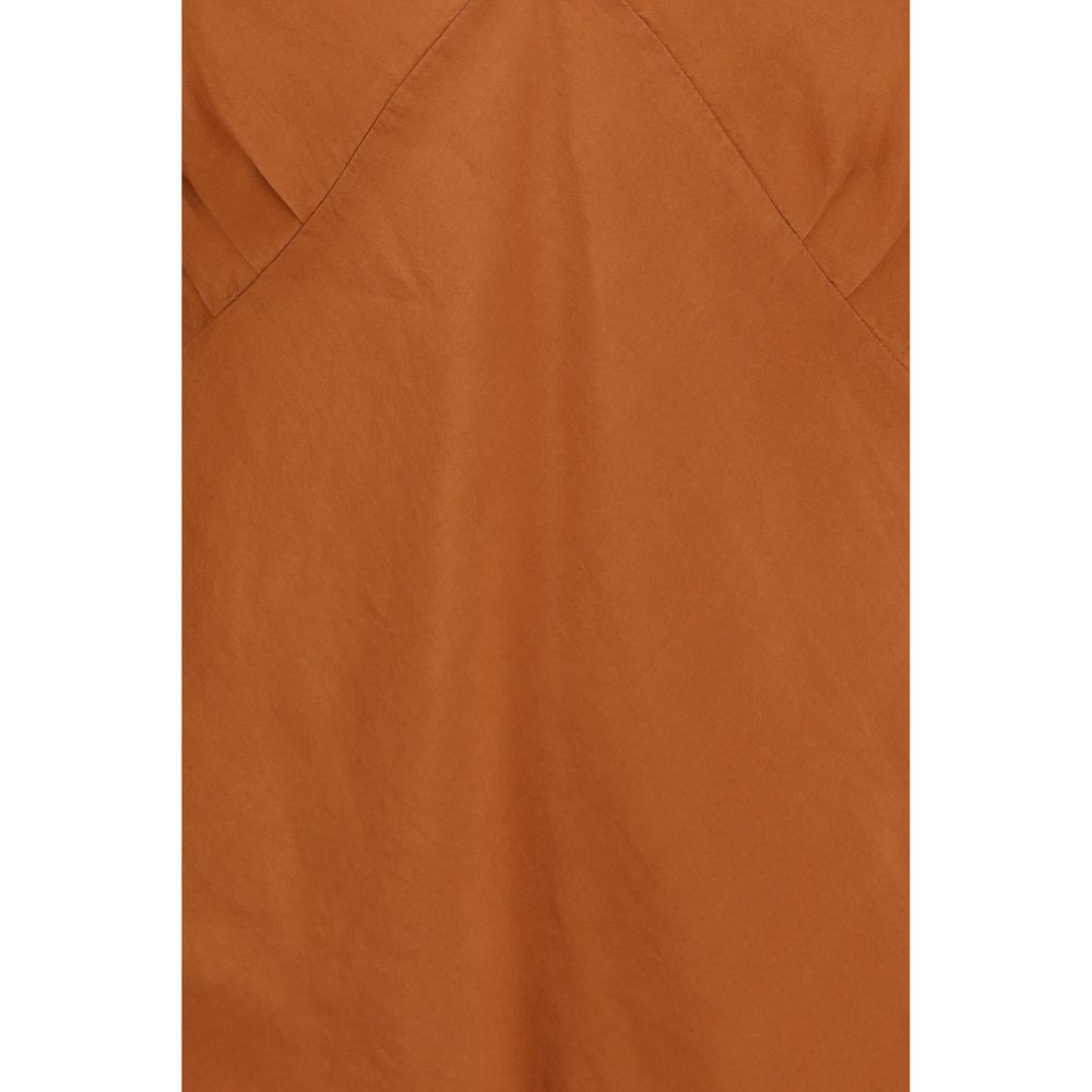 Forte_Forte Ärmelloses T-Shirt aus orangefarbener Seide