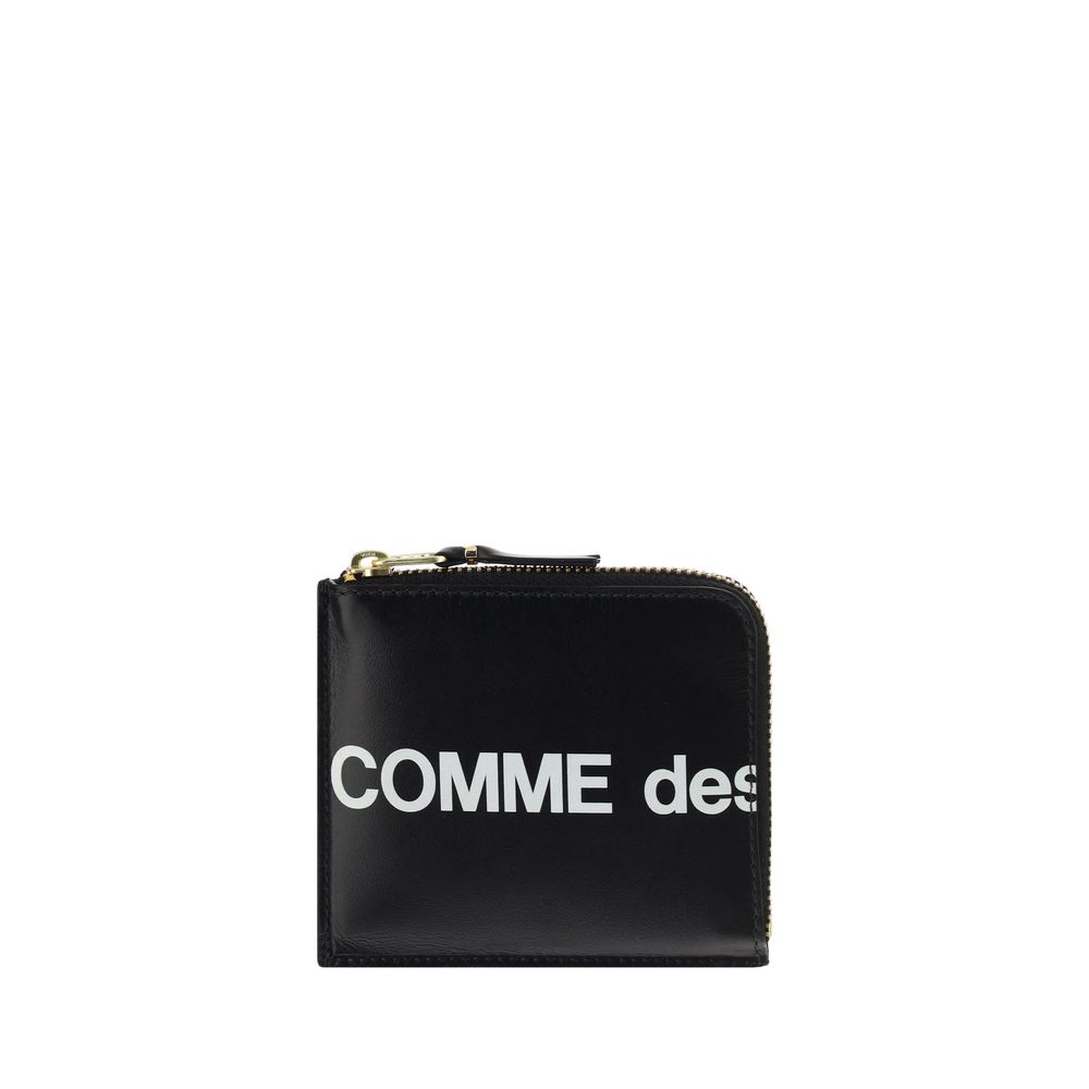 Comme Des Garçons Schwarzes Kalbsleder Bos Taurus Portemonnaie