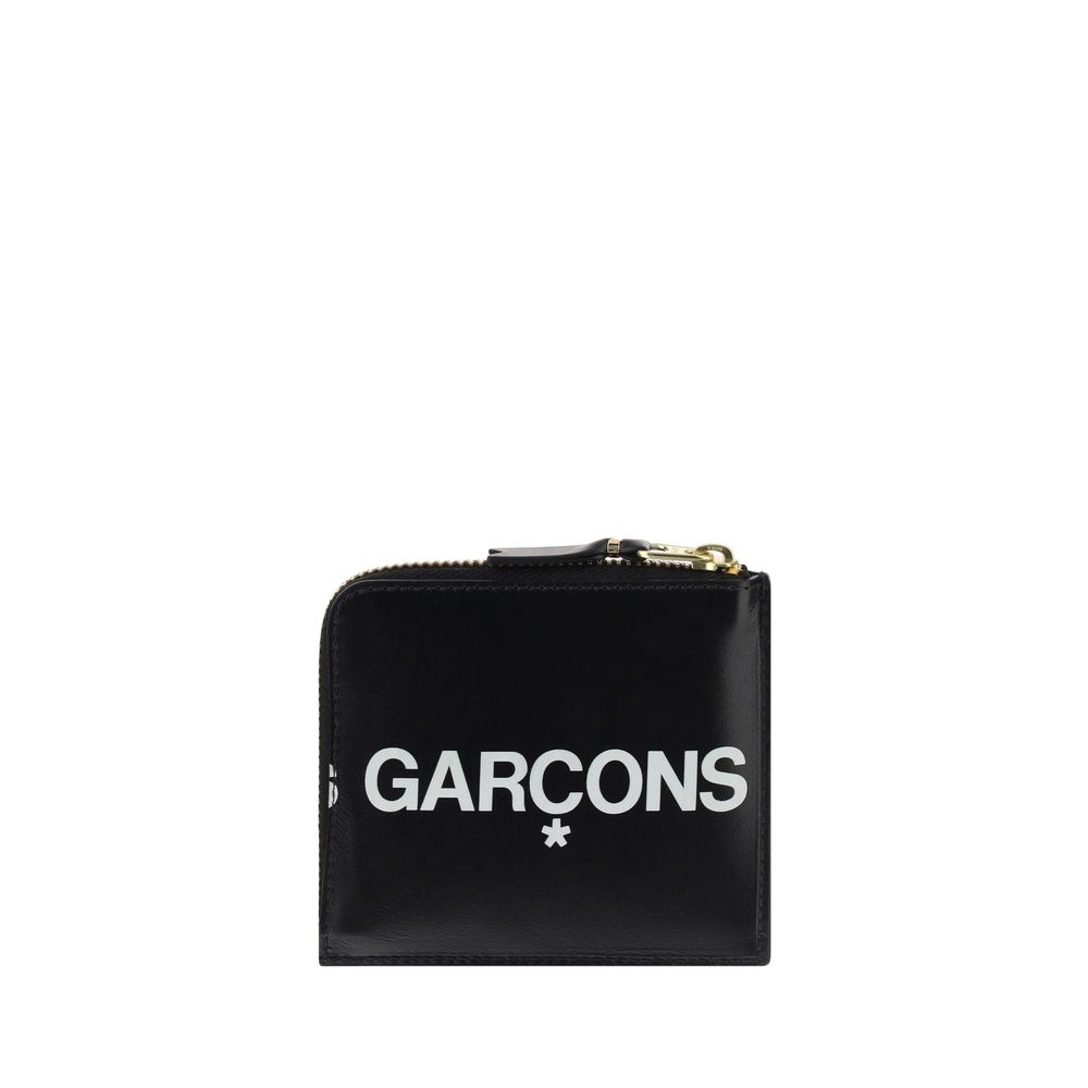 Comme Des Garçons Schwarzes Kalbsleder Bos Taurus Portemonnaie