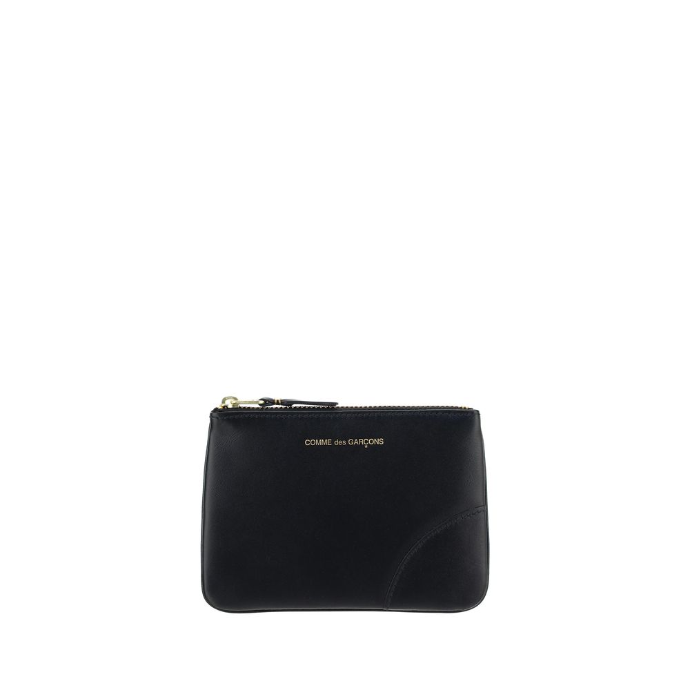 Comme Des Garçons Schwarzes Kalbsleder Bos Taurus Portemonnaie