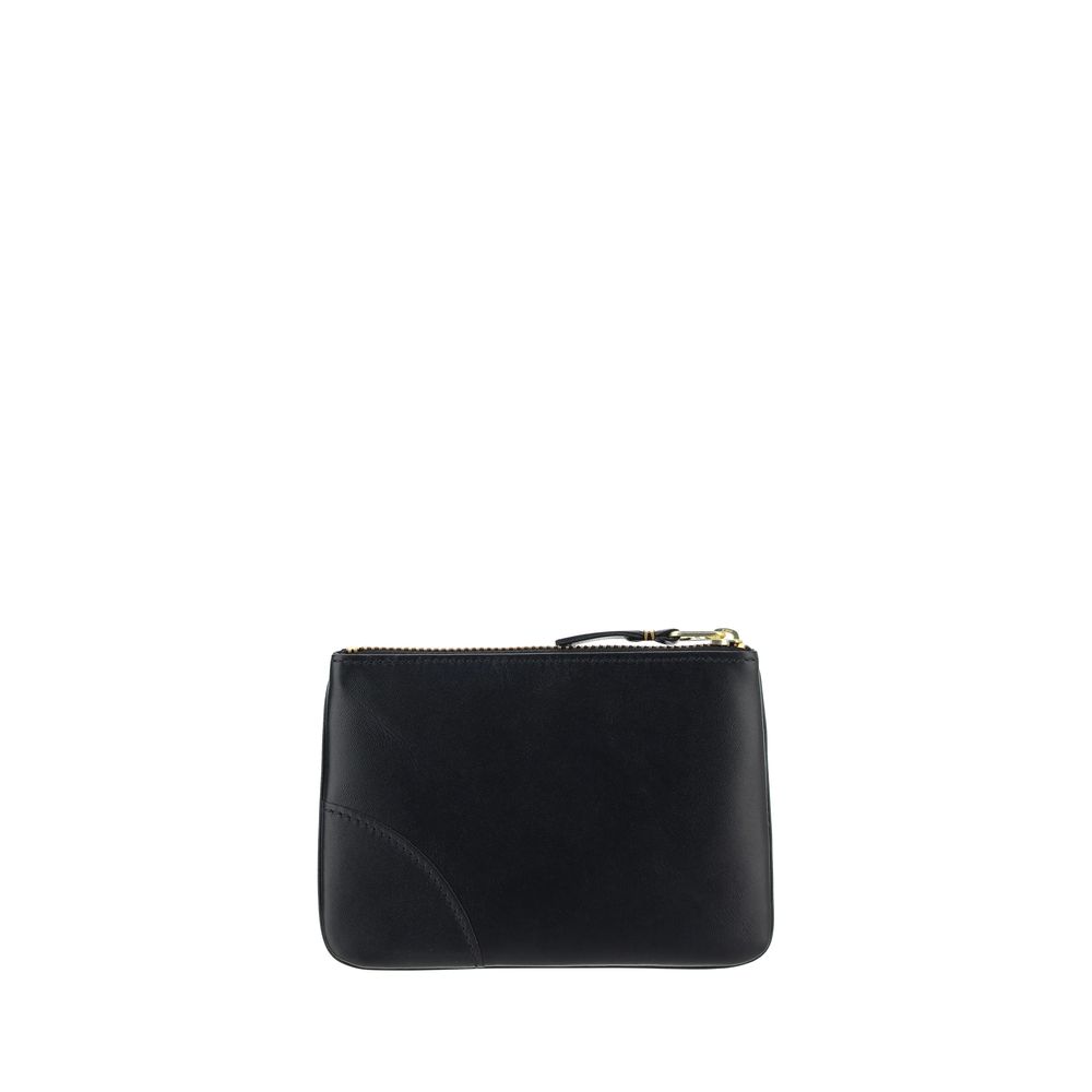 Comme Des Garçons Schwarzes Kalbsleder Bos Taurus Portemonnaie