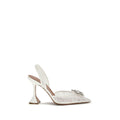 Amina Muaddi White High-Heel Fabric Pumps