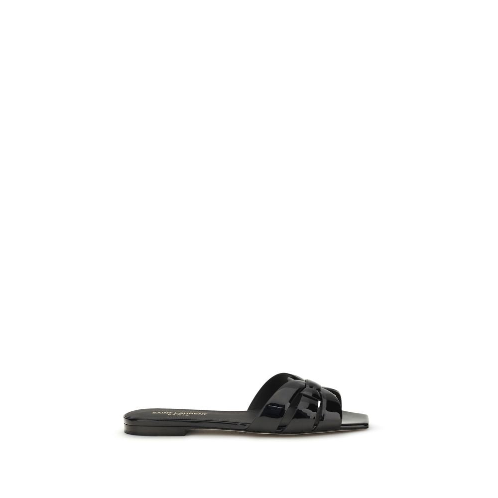 Saint Laurent Black Bos Taurus Calfskin Mules