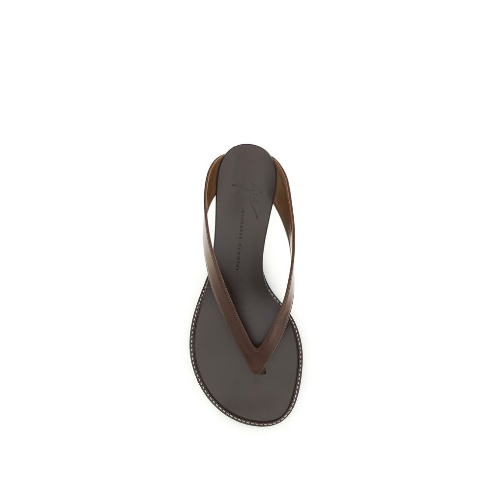 Giuseppe Zanotti Braune Kalbsleder Bos Taurus Plateau-Sandalen