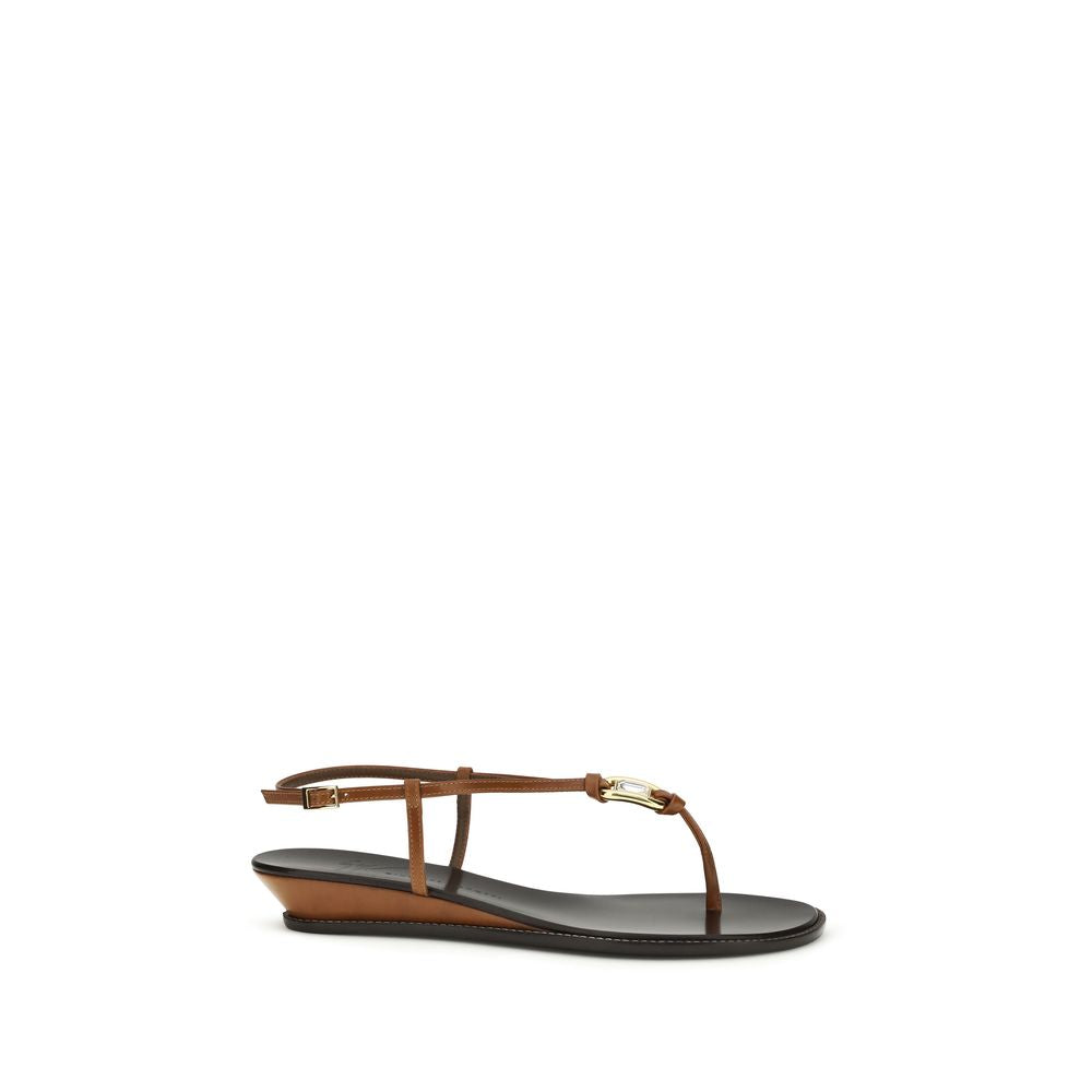 Giuseppe Zanotti Brown Calf Leather Wedge Sandals Bos Taurus