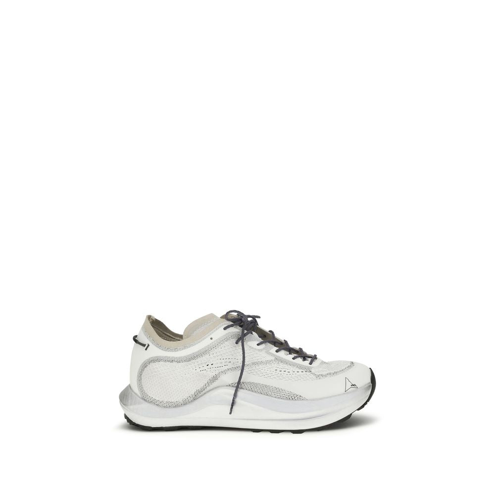 ROA White Athletic-Look Fabric Sneakers